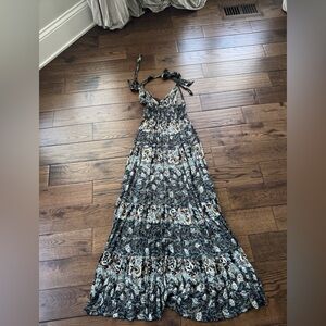 Free People Floral Maxi Dress with Tie Straps